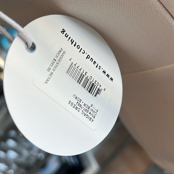 New Staud Abigail Halter Dress in Ecru Size 6 - Picture 7 of 7